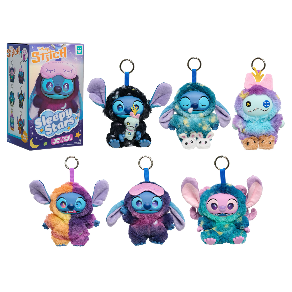 HAPPY HAUL Disney Stitch Sleepy Stars Vinyl Plush Clip-on Surprise Toy