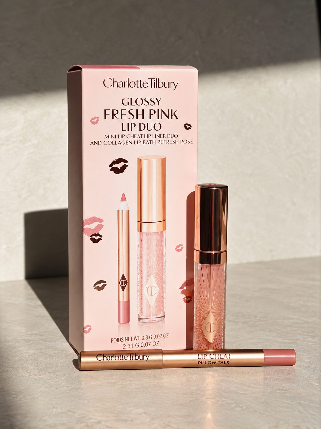 Charlotte Tilbury Mini Glossy Pink Lip Gloss + Lip Liner Set