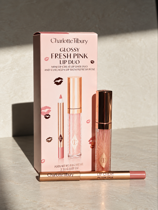 Charlotte Tilbury Mini Glossy Pink Lip Gloss + Lip Liner Set