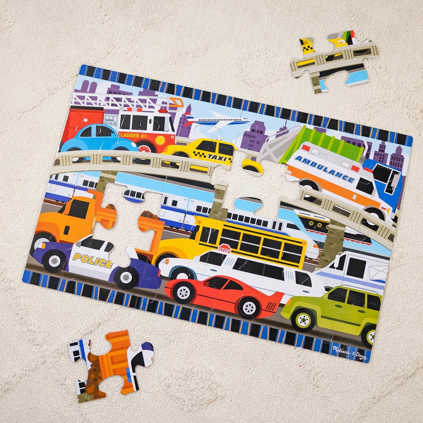 Melissa & Doug Traffic Jam Jumbo Floor Puzzle