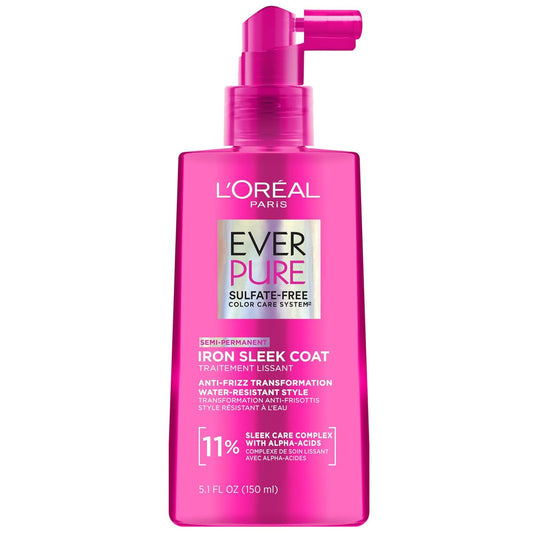 L'Oreal Paris Iron Sleek Coat, Anti-Frizz Hair Treatment Spray with Heat Protection & Humidity