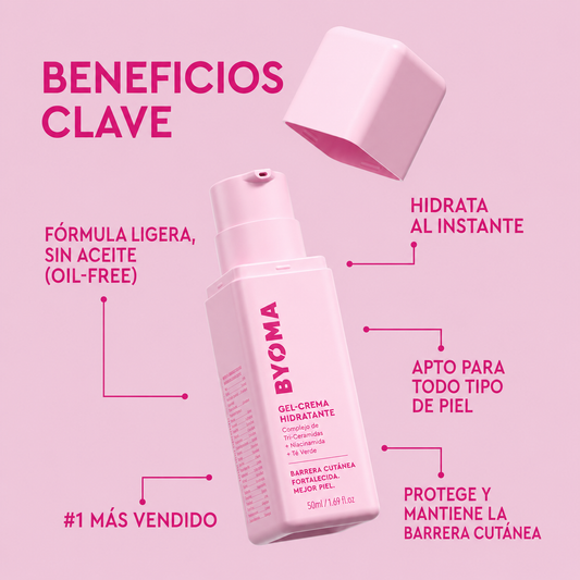 BYOMA Gel Cream Moisturizer For Normal Skin, with Ceramides, Vegan, Unscented