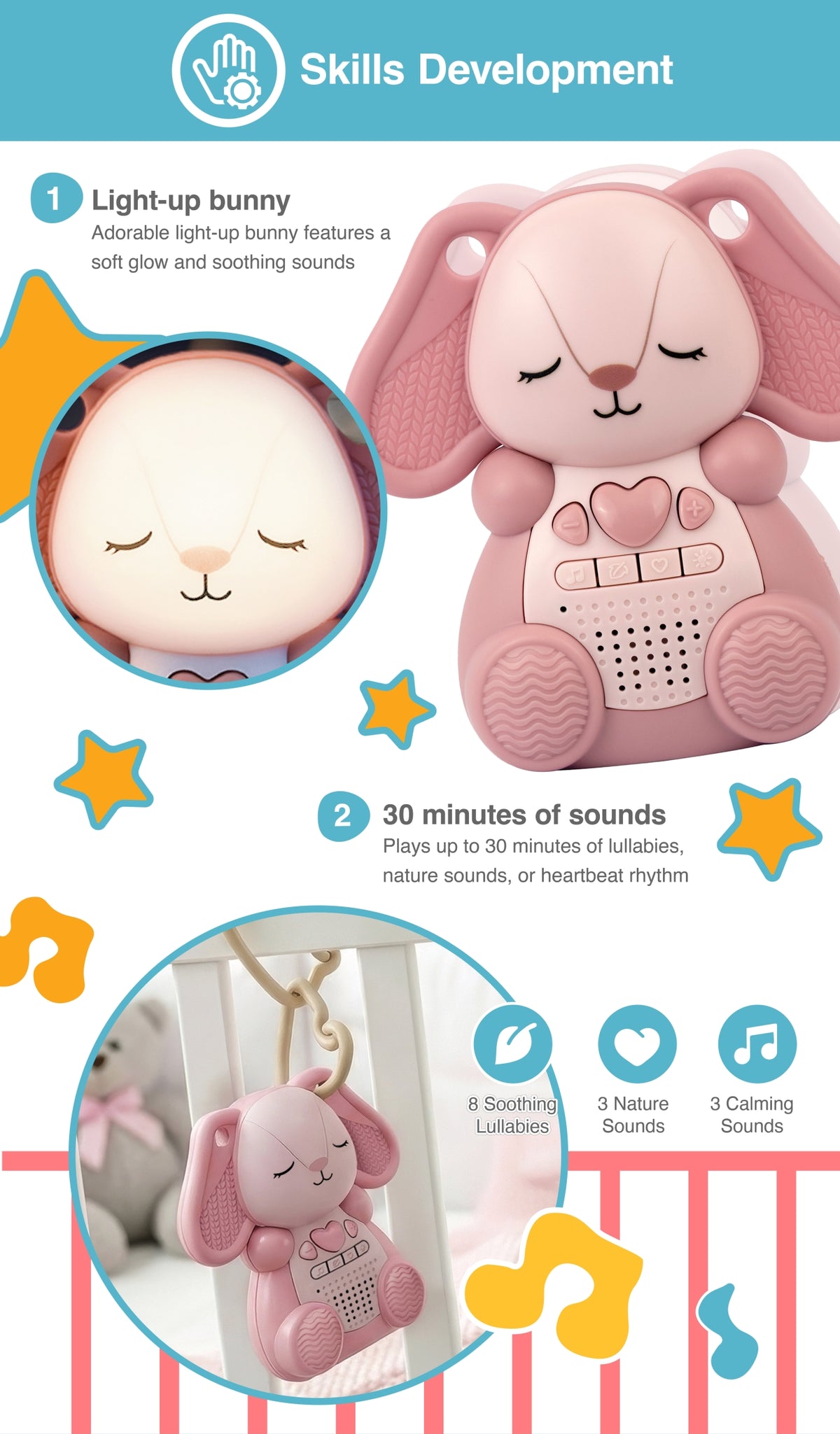 On-the-Go Light-up Soother - Bunny  | Baby Product