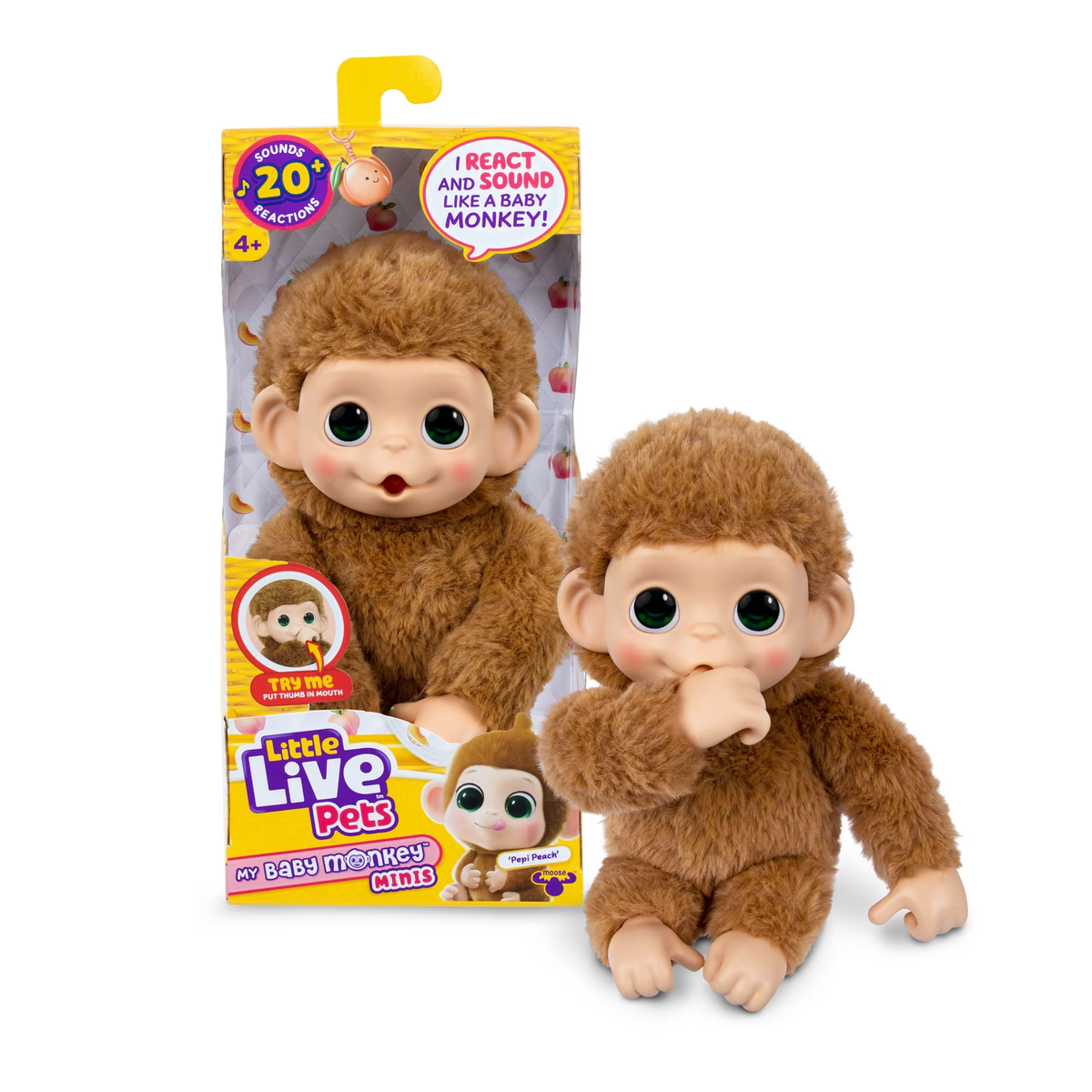 Little Live Pets Minis de Mono Bebé – Pepi Peach.