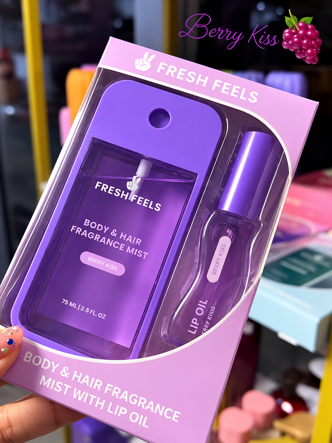 Fresh Feels Berry Kiss Body & Hair Fragrance Mist With Lip Oil