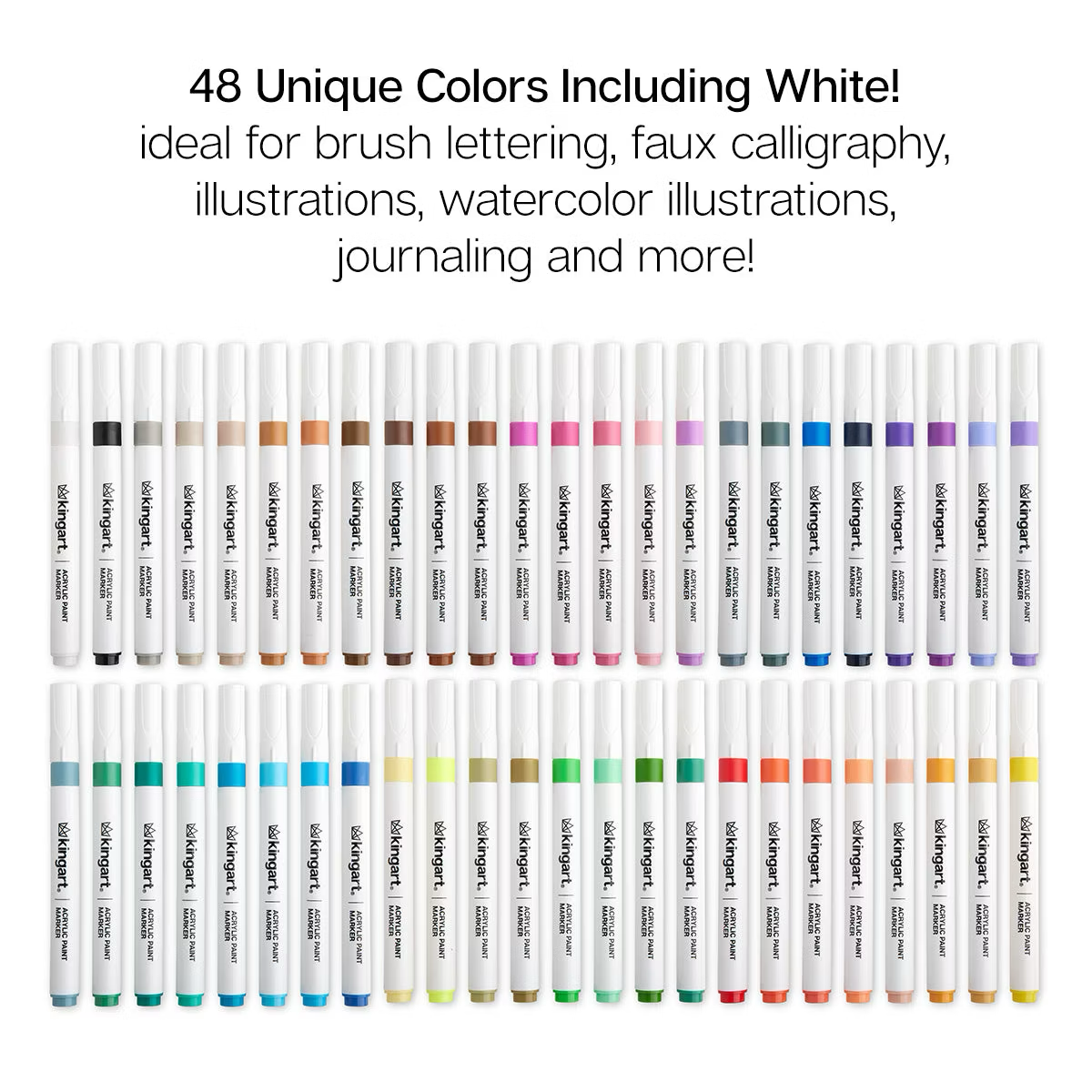 KINGART Acrylic Paint Markers 48 Colors